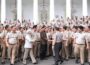 Presiden Joko Widodo dengan ASN Kementerian ATR/BPN saat Pembukaan Rapat Kerja Nasional ATR/BPN Tahun 2019 (Foto Biro Setpers Presiden)